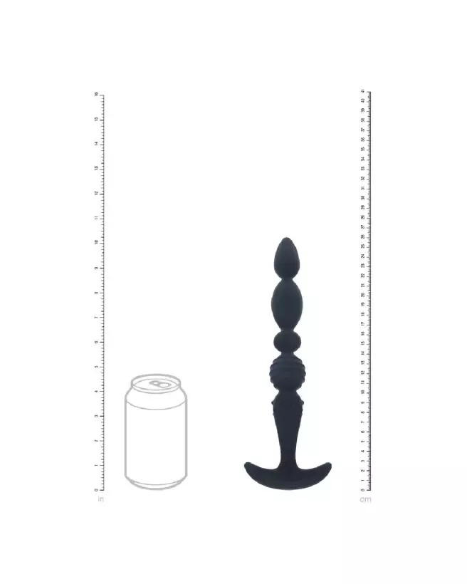 Sonde anale évasée Levelz by Shots en silicone noir multi-texturé-5