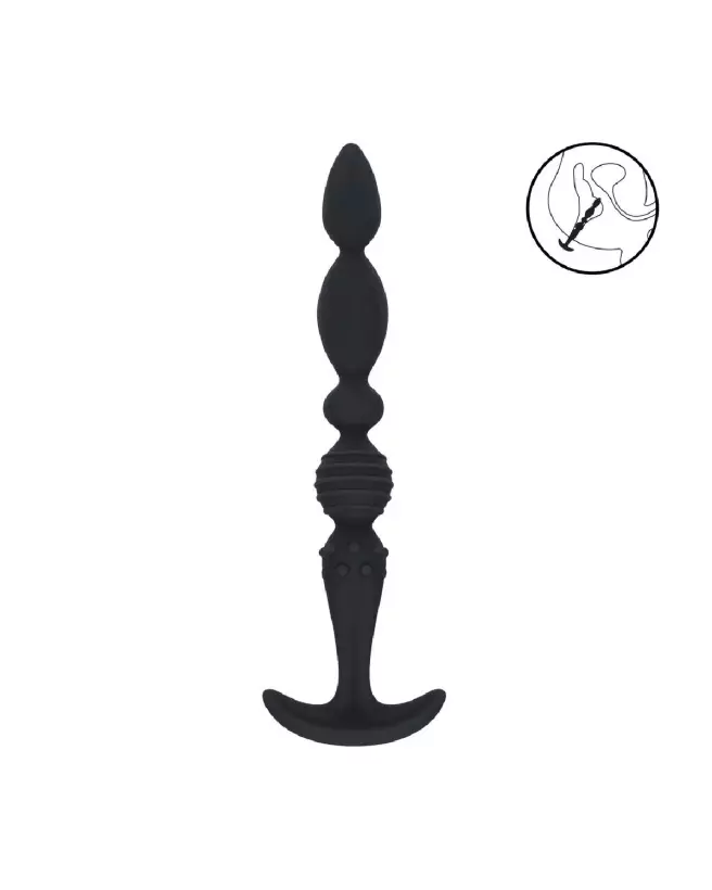 Sonde anale évasée Levelz by Shots en silicone noir multi-texturé-7