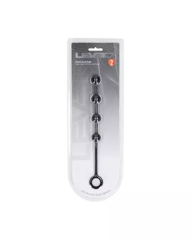 Balles Anales en Silicone Noir Levelz by Shots - Chapelet Anal 20mm - Sécurité et Plaisir-1