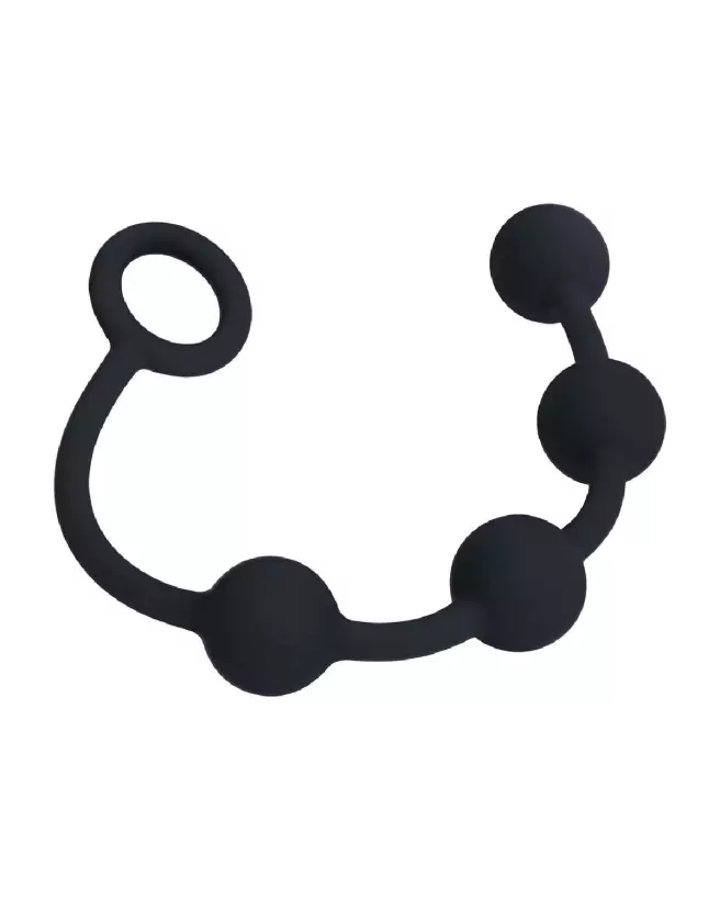 Balles Anales en Silicone Noir Levelz by Shots - Chapelet Anal 20mm - Sécurité et Plaisir-3