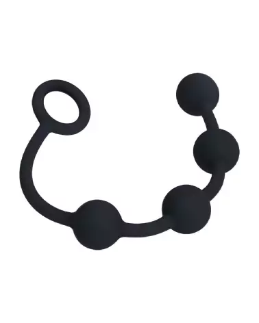 Balles Anales en Silicone Noir Levelz by Shots - Chapelet Anal 20mm - Sécurité et Plaisir-3