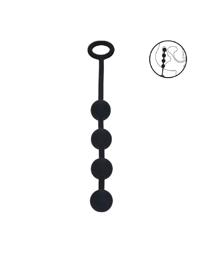 Balles Anales en Silicone Noir Levelz by Shots - Chapelet Anal 20mm - Sécurité et Plaisir-6