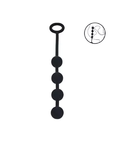 Balles Anales en Silicone Noir Levelz by Shots - Chapelet Anal 20mm - Sécurité et Plaisir-6