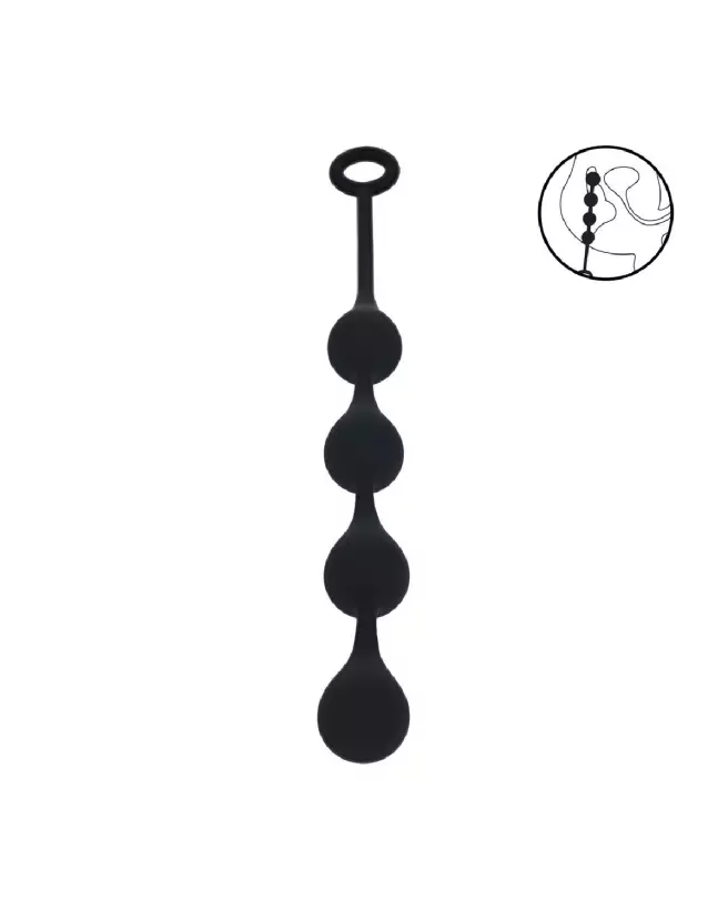 Image des Boules Anales en Silicone Waterdrop 30mm Noir par Levelz by Shots-7