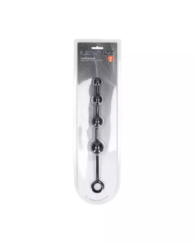 Perles anales en silicone noir courbées de Levelz by Shots pour confort et plaisir-1