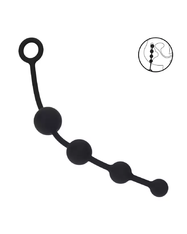 Perles anales en silicone noir courbées de Levelz by Shots pour confort et plaisir-6