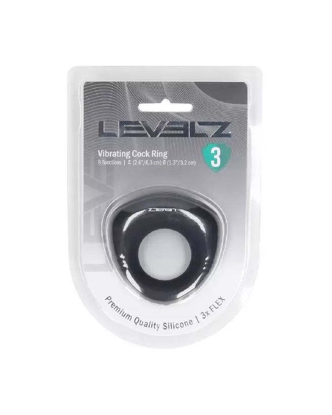 Cockring vibrant noir en silicone liquide de Levelz by Shots-1