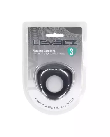 Cockring vibrant noir en silicone liquide de Levelz by Shots-1