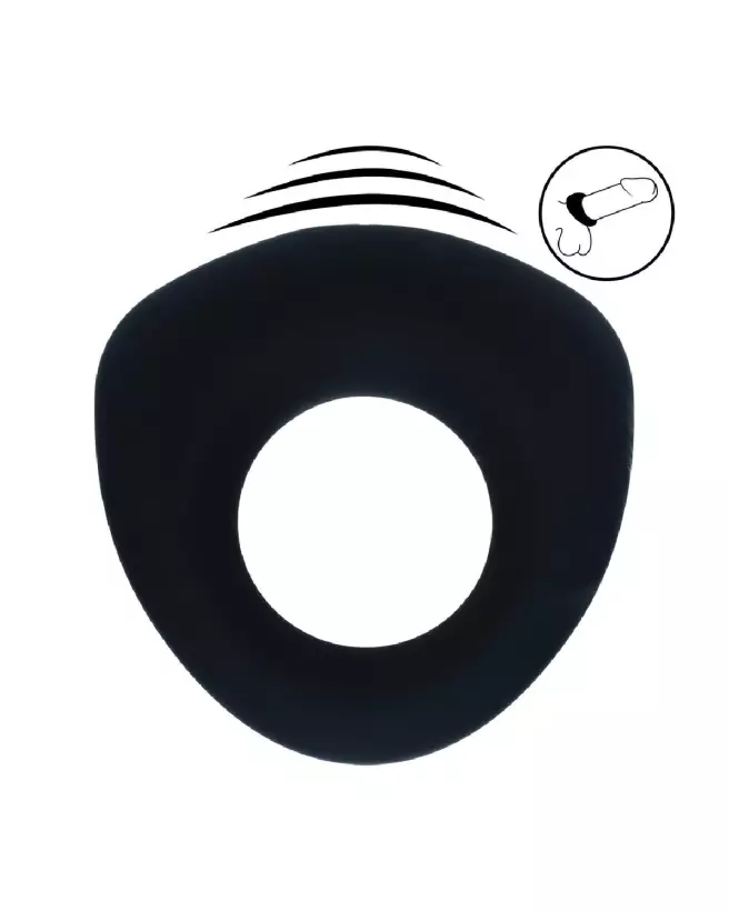 Cockring vibrant noir en silicone liquide de Levelz by Shots-5