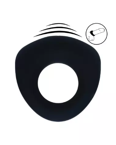 Cockring vibrant noir en silicone liquide de Levelz by Shots-5