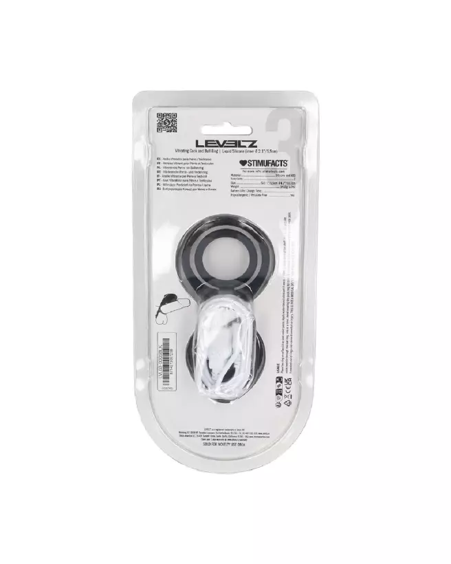 Anneau vibrant noir Levelz by Shots pour pénis et testicules avec stimulateur-1