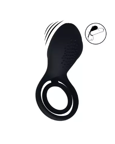 Anneau vibrant noir Levelz by Shots pour pénis et testicules avec stimulateur-4