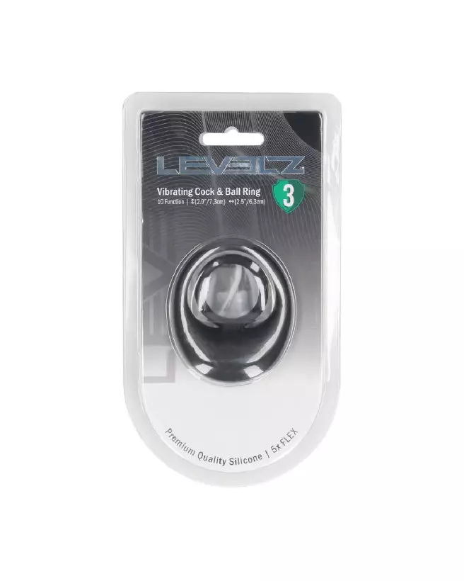 Anneau vibrant Levelz by Shots en silicone liquide pour pénis et testicules, couleur noire-1