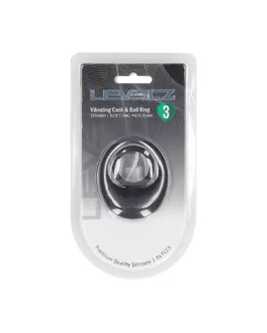 Anneau vibrant Levelz by Shots en silicone liquide pour pénis et testicules, couleur noire-1