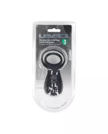 Anneau vibrant Levelz by Shots pour pénis et testicules avec stimulateur en forme de patte, noir-1