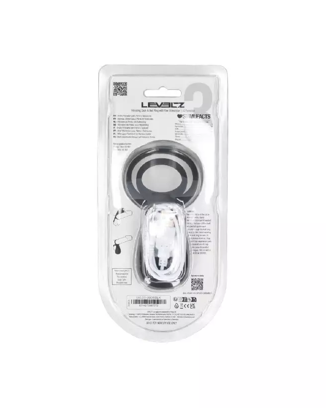 Anneau vibrant Levelz by Shots pour pénis et testicules avec stimulateur en forme de patte, noir-2