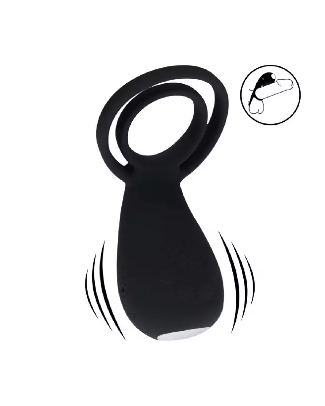Anneau vibrant Levelz by Shots pour pénis et testicules avec stimulateur en forme de patte, noir-6