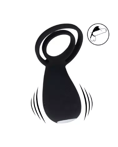 Anneau vibrant Levelz by Shots pour pénis et testicules avec stimulateur en forme de patte, noir-6