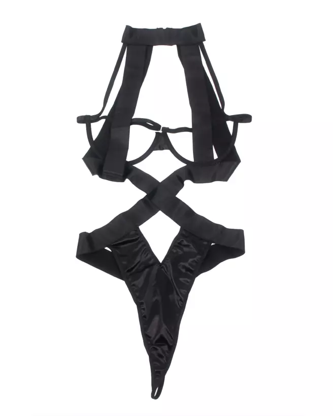 Body noir Paris Hollywood taille S/M en dentelle élégante-6