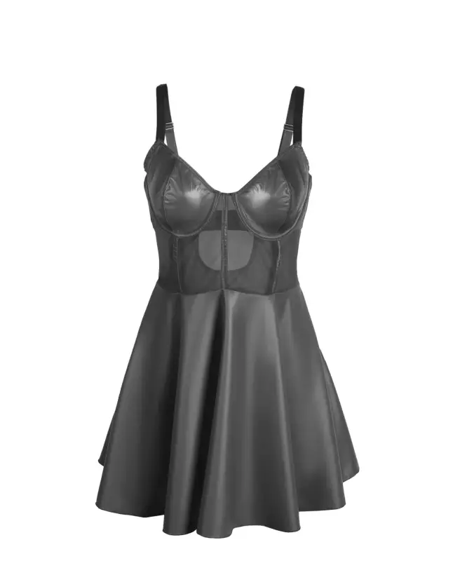 Robe sexy wetlook noir Paris Hollywood taille L/XL-5