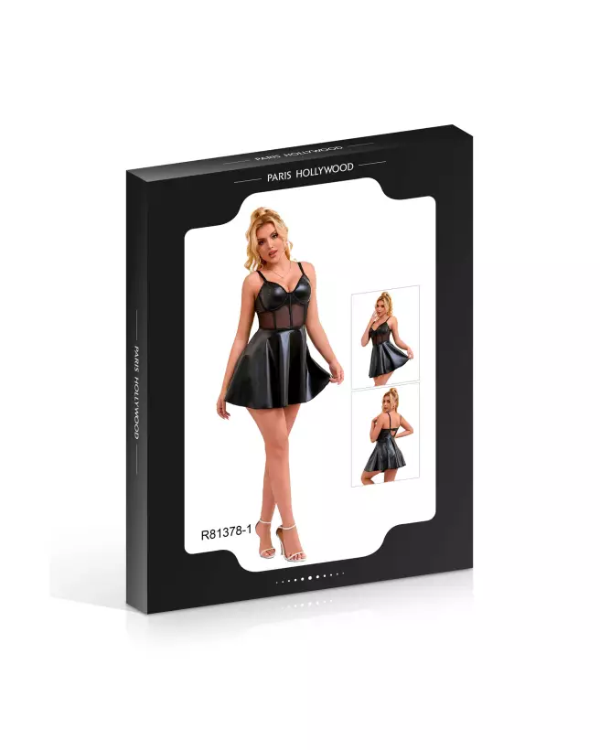 Robe wetlook noire sexy taille S/M de Paris Hollywood-2