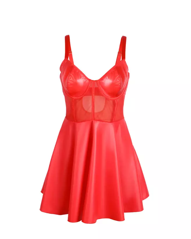Robe Wetlook Rouge L/XL Paris Hollywood Sexy et Élégante-5
