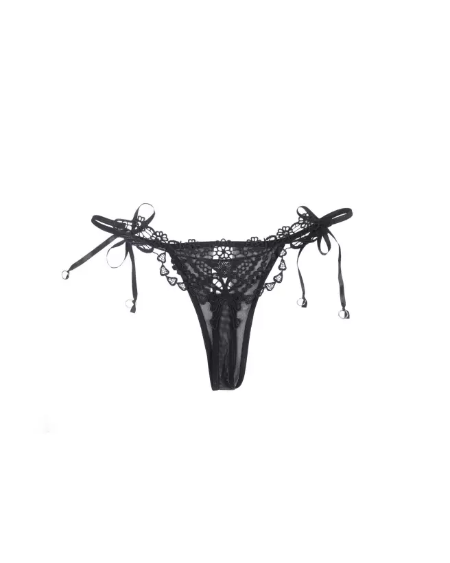 String Guipure Dos Noir Paris Hollywood L/XL - Lingerie Élégante et Séduisante-5