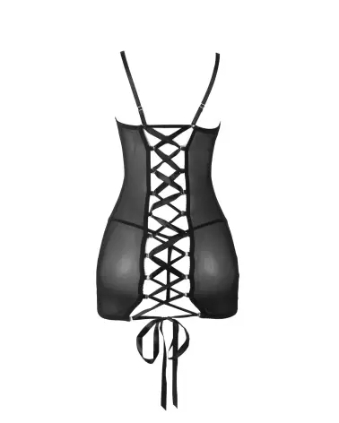 Nuisette noire S/M avec laçage au dos par Paris Hollywood-6